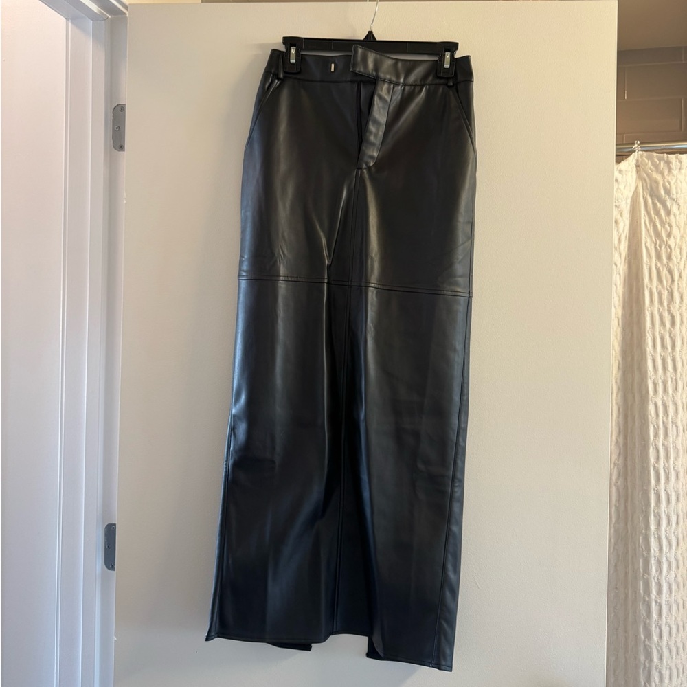 Princess Polly Black Leather Skirt